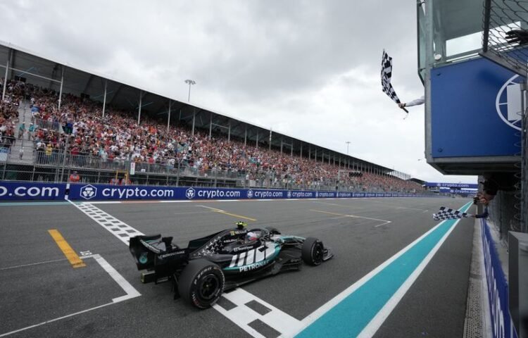 Motorsport: Motor racing-From paddock to pitch, Miami stadium races to prepare for World Cup after F1