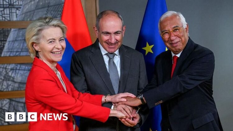 European leaders converge on Armenia as Russia looks onTwo European summits are being held in a country long considered Russia's closest ally in the region.14 hrs agoEurope