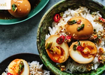 Boiled eggs with Korean soy marinade