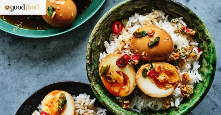 Boiled eggs with Korean soy marinade