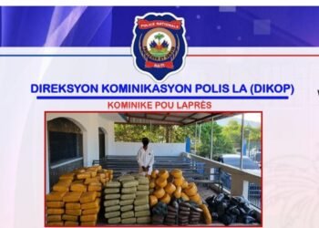 Handover to the PNH of a large shipment of drugs seized near Môle Saint-Nicolas
