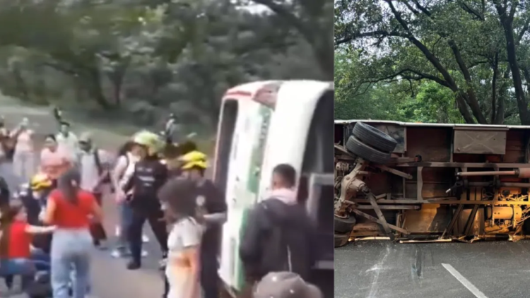 Videos and images of the serious bus accident on the Girardota-Barbosa road, near Medellín, which left at least 30 injured: this is the company involved