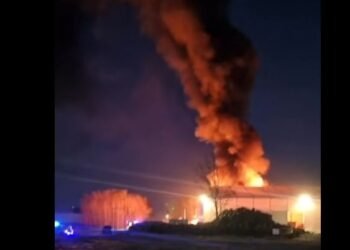 Giant fire in Rumbula – nra.lv