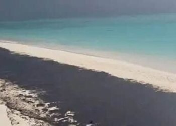 A strange image of Lawan Island/ Why did Lawan Beach turn black?