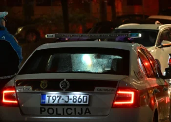 Strong police forces near the National Theater in Sarajevo, reported shooting