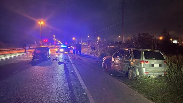 Man killed, four others injured in two-vehicle collision near Miri Hospital