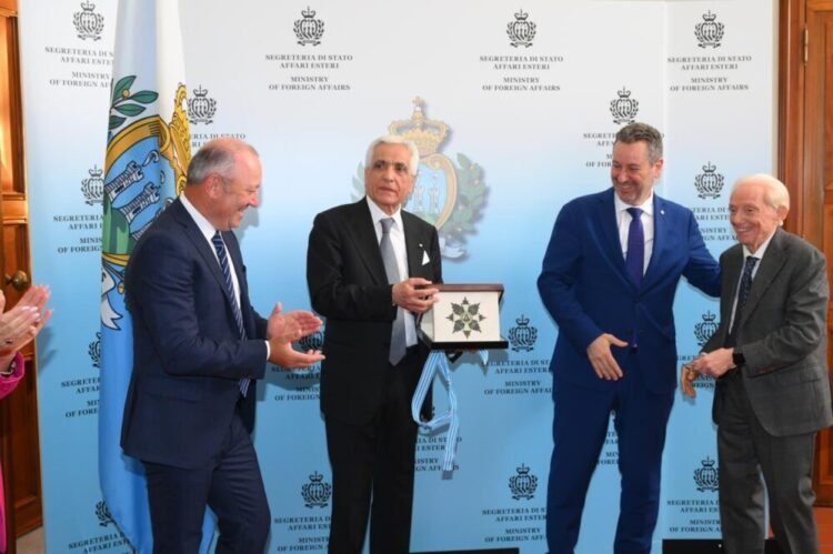 San Marino – The rank of Commander of the Equestrian Order of Sant’Agata was conferred on Nicola Barone
