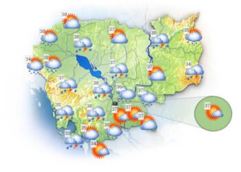 Rain forecast for parts of Cambodia over next few days