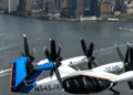 The first electric air taxis flew over New York, can carry up to 5 passengers