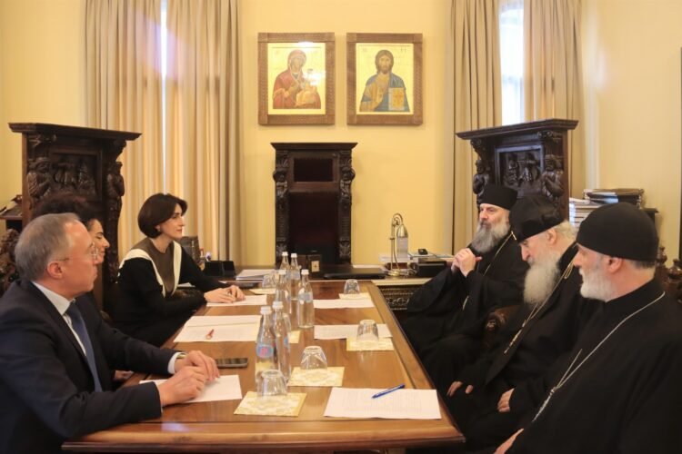 Patriarchal Locum Tenens Shio Mujiri Meets Georgian Dream FM Maka Botchorishvili – Civil Georgia
