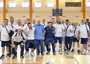 The San Marino football team walked to the 23rd Sadocco Memorial in Novara