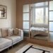 The architect talked them into a folding sofa. Instead, he inflated the apartment using the door