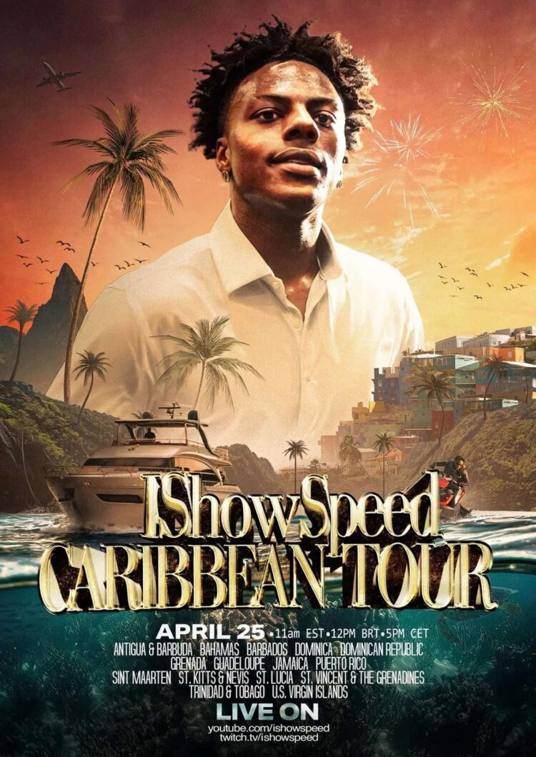 IShowSpeed Caribbean Tour Kicks Off; St. Kitts and Nevis Highlighted on Itinerary