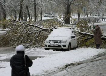 Snow chaos in Moscow