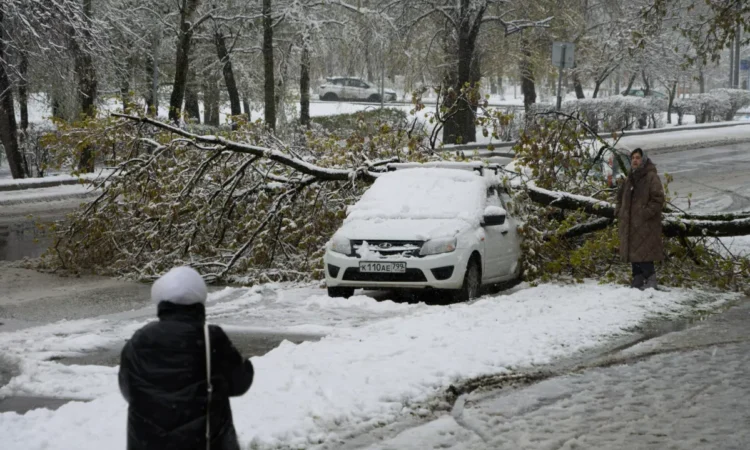 Snow chaos in Moscow