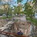 In Kyiv, a girl fell into a pit where utility workers were repairing pipes