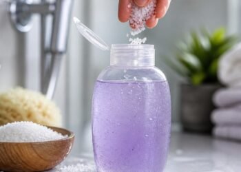 Those who add a pinch of salt to their shower gel get rid of that problem.