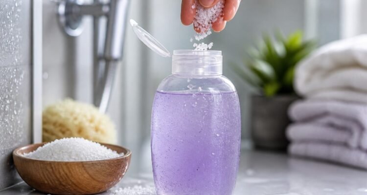 Those who add a pinch of salt to their shower gel get rid of that problem.