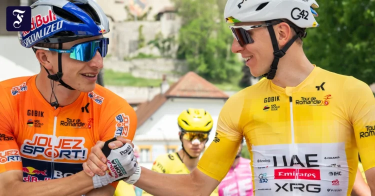 Florian Lipowitz second behind Tadej Pogacar at the Tour de Romandie