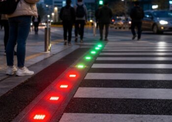 Traffic lights have been moved to the ground: A remarkable change in pedestrian crossings