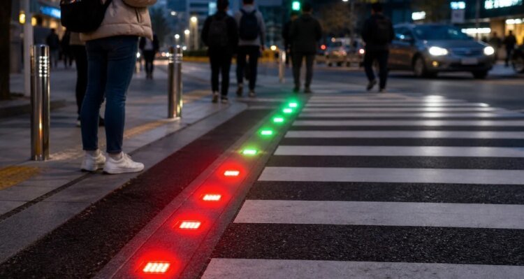 Traffic lights have been moved to the ground: A remarkable change in pedestrian crossings