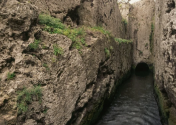 A two-thousand-year-old super highway emerged from under the water