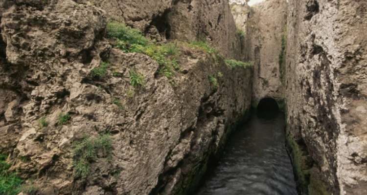 A two-thousand-year-old super highway emerged from under the water