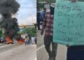 Former PNRP employees protest in San Pedro Sula