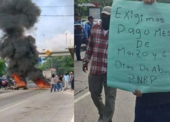 Former PNRP employees protest in San Pedro Sula