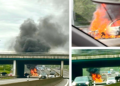 Traffic disruption: Car catches fire near France-Luxembourg border on A3 motorway