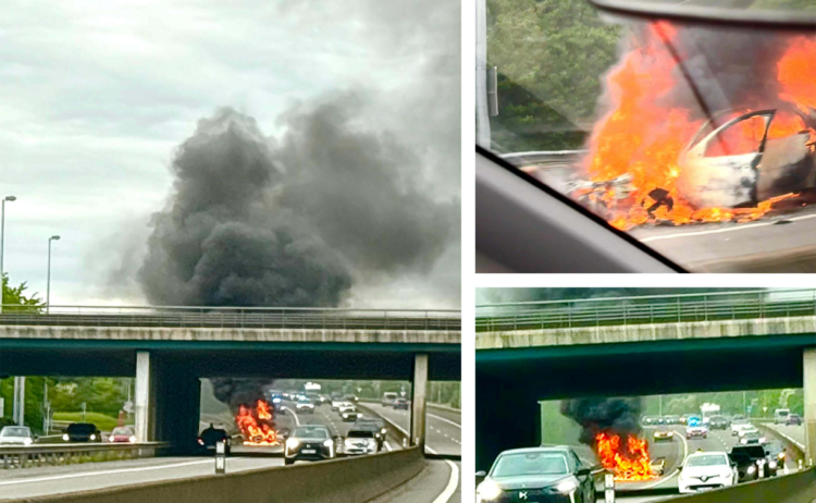 Traffic disruption: Car catches fire near France-Luxembourg border on A3 motorway