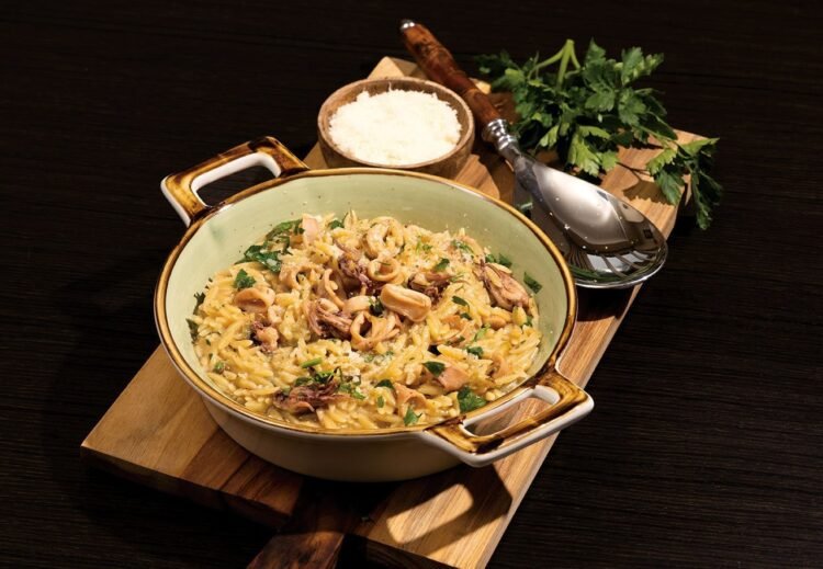 Barley with squid | Simple and delicious recipes