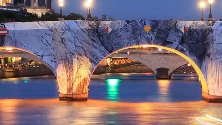 Paris bridge becomes giant ‘cave’
