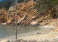 A Russian missile washed up on a beach in Crete