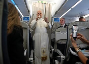 Pope Leo XIV renews call for peace during flight to Spain