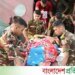 Army helicopter rescues a sick woman from a remote hill