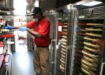 Telex: An entrepreneur baked the pizza in a delivery truck so that it could be delivered straight from the oven to the table.