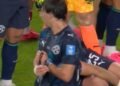 A Paraguayan player steals the referee’s clock against Türkiye