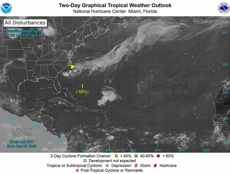 Tropical Weather Outlook: Monday, 29 June 2026 (8 am)