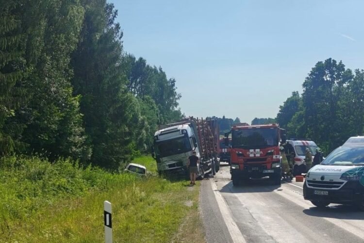 Kraupi head-on collision in Plunge district: a young man was killed in a collision with a logging truck