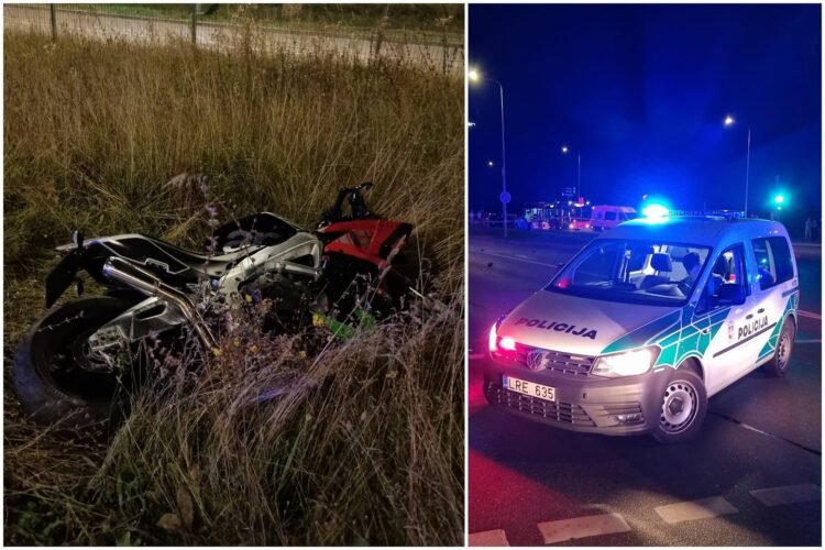 A motorcyclist was injured in an accident near Vilnius