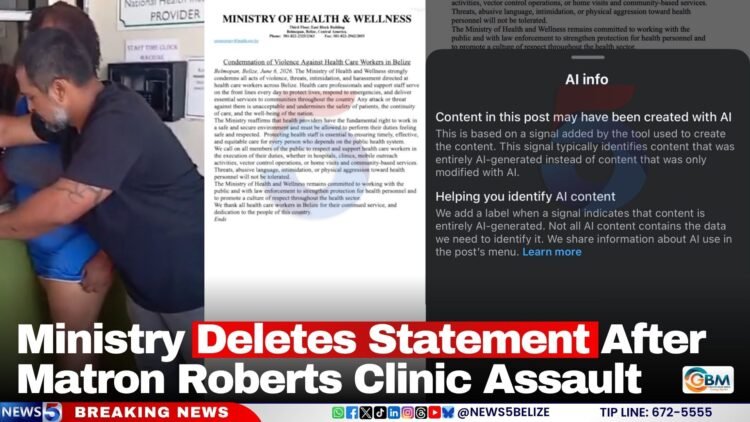 Ministry Deletes Statement After Matron Roberts Clinic Assault