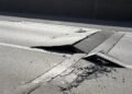 Heat damages road on A13