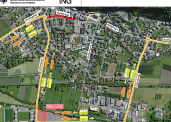 Complete closure of Äulestrasse in Vaduz at the weekend