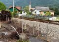 Hedge fire on the railway track in Schaan