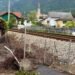 Hedge fire on the railway track in Schaan