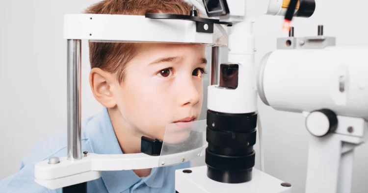 Every month at UKC, a child who has damaged his eyes with a laser is treated
