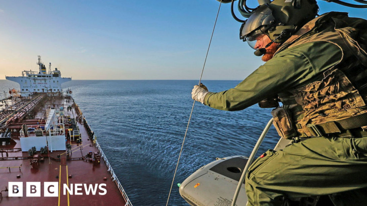 Royal Marines board Russian shadow fleet oil tanker in English Channel