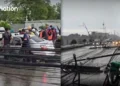 Electricity poles collapse onto cars in Bangkok’s Lat Krabang amid heavy rain