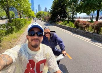 Kim Kardashian and Lewis Hamilton: bike tour selfie as a relationship soft launch?